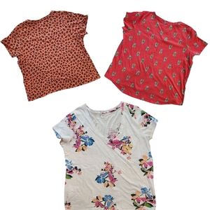 Three (3) 100% Cotton Summer Short Sleeve T Shirts Plus Size